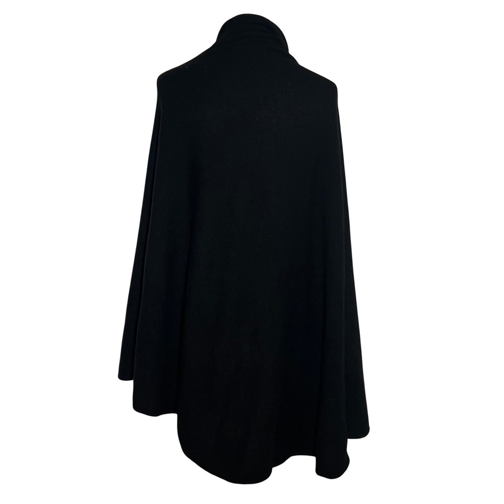 Saks Fifth Avenue Cashmere Wrap Womens OS Black Open Front Poncho Shawl - Picture 3 of 7